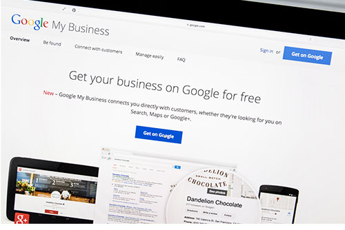 google my business signup page