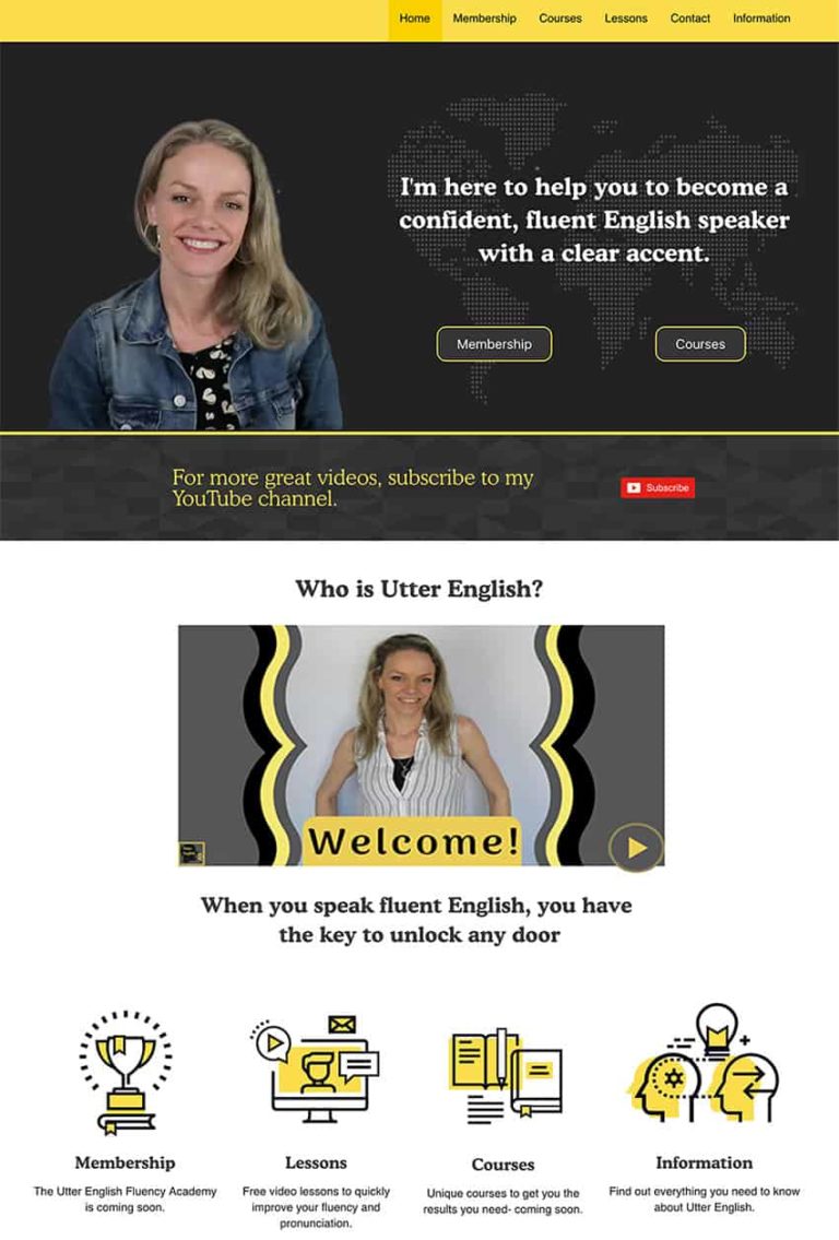 utter english website preview
